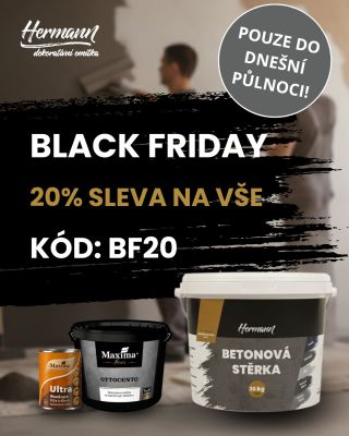 Už jen pár hodin! 🖤 Sleva roku na stěrky a omítky běží jen do dnešní půlnoci! Získejte prémiové materiály za nejlepší ceny...
